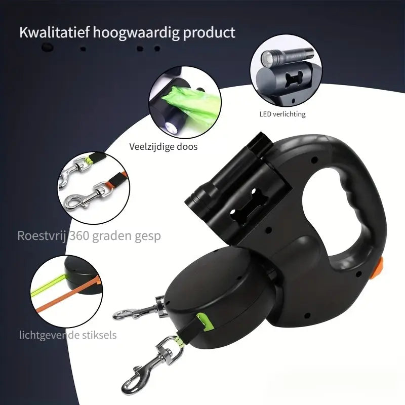 DuoWalk™ – 2-in-1 Hondenriem met LED Verlichting