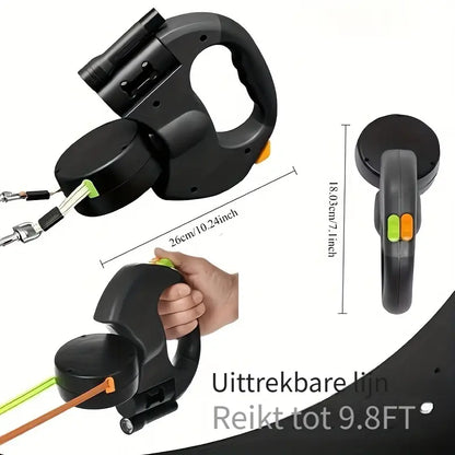 DuoWalk™ – 2-in-1 Hondenriem met LED Verlichting